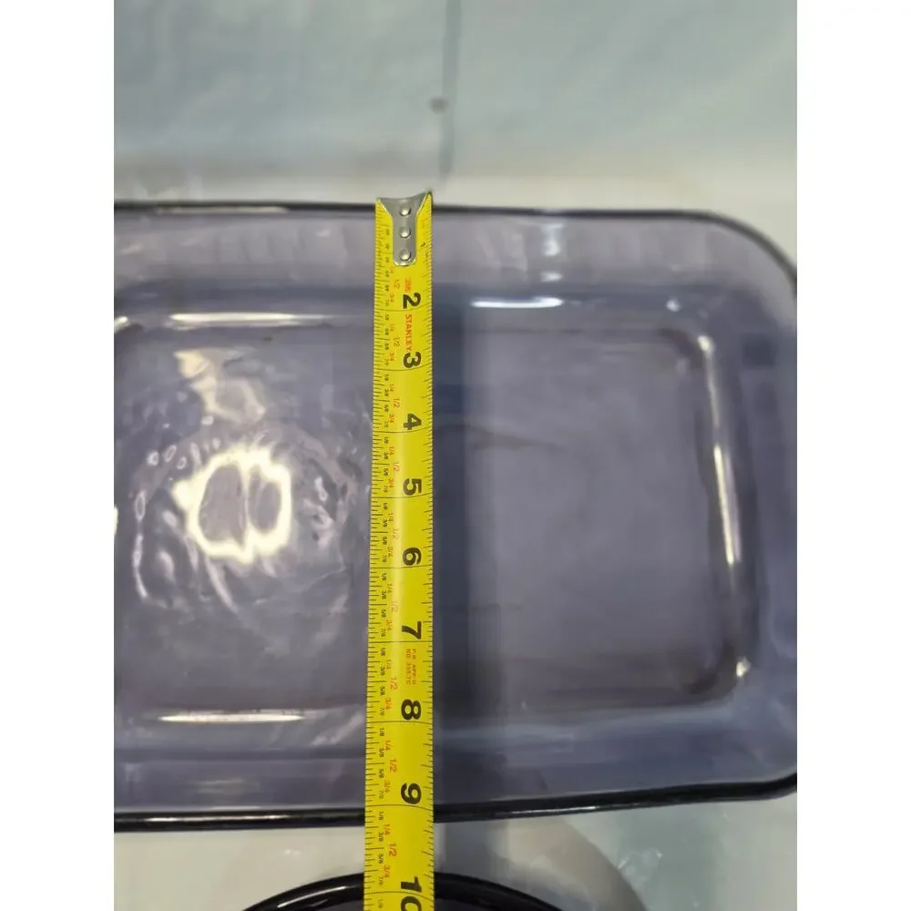 Vintage Pyrex Amethyst Crimped Deep Dish Pie Plate Casserole Baking Ware Purple